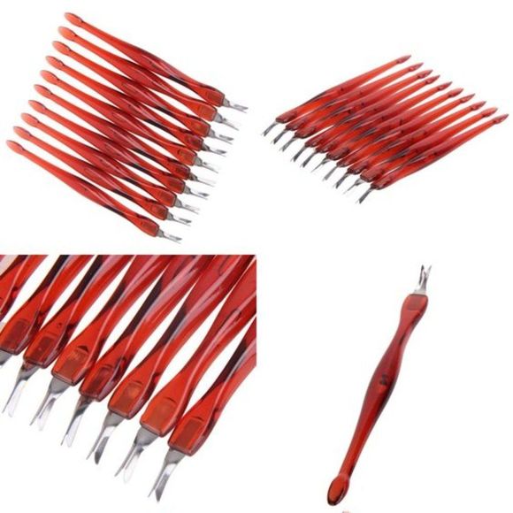 10pcs Stainless Steel Cuticle Trimmer / Pusher Nail Art Fork ~ NEW!!! - Picture 3 of 4